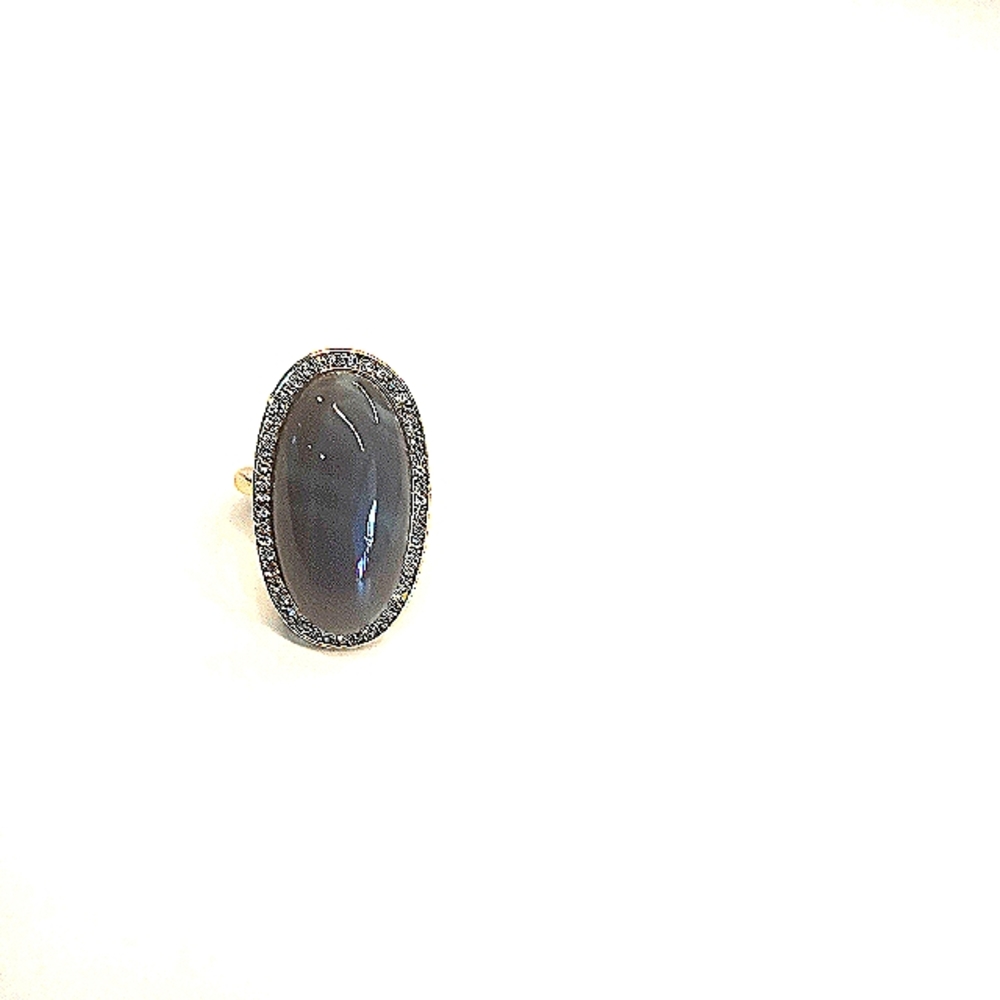 Beautiful Olive & Gold Rhinestone Ring
